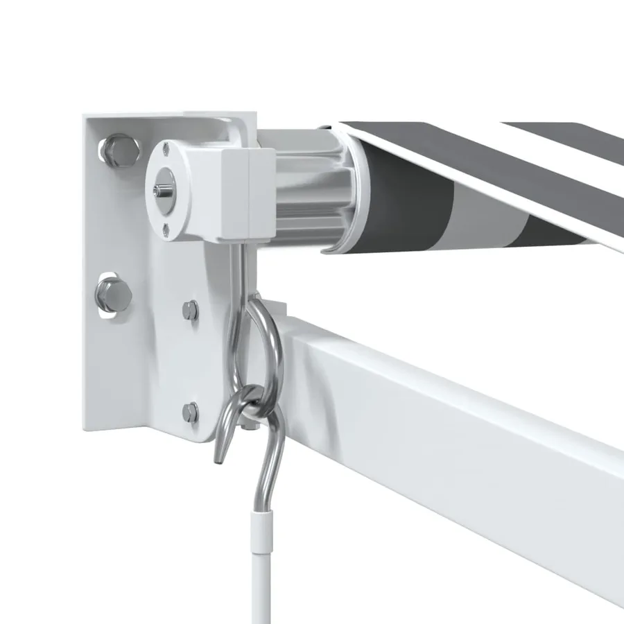 Auvent rétractable anthracite/blanc 3x2,5 m tissu et aluminium - 6