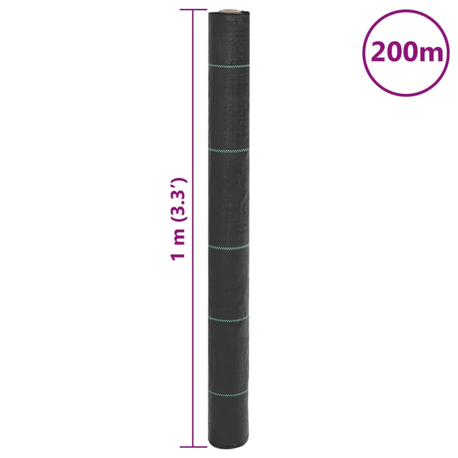 Membrane anti-mauvaises herbes noir 1x200 m PP - 8
