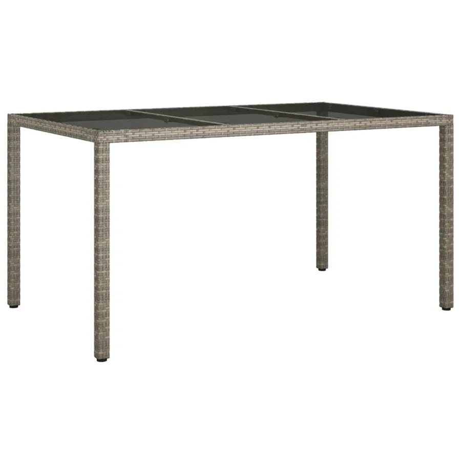 Ensemble à manger jardin et coussins 7 pcs gris rotin - 5