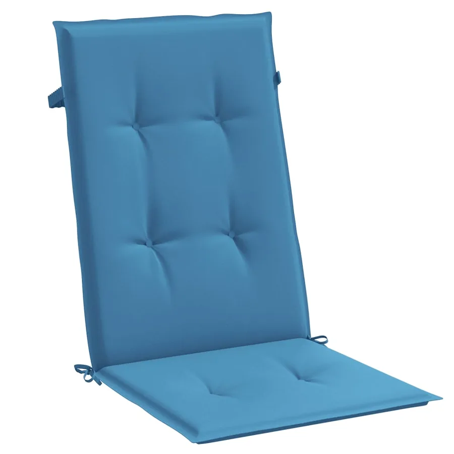 Coussins de chaise à dossier haut lot de 2 bleu mélangé tissu - 6