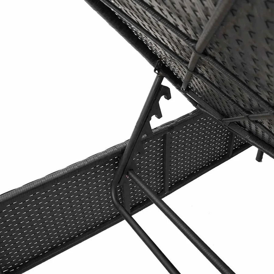 Chaises longues avec coussins lot de 2 noir résine tressée - 10