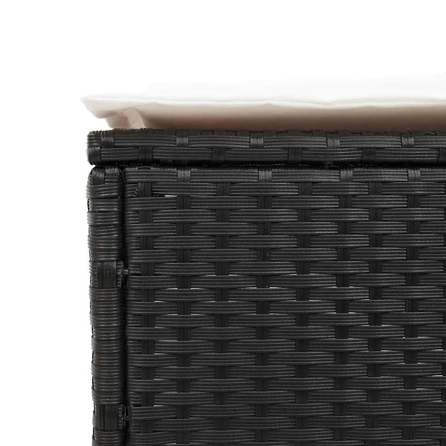 Chaises longues avec coussins lot de 2 noir résine tressée - 9
