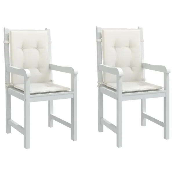 Coussins de chaise à dossier bas lot de 2 crème mélangé tissu