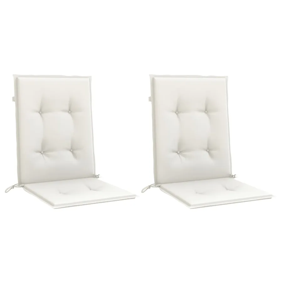 Coussins de chaise à dossier bas lot de 2 crème mélangé tissu - 4