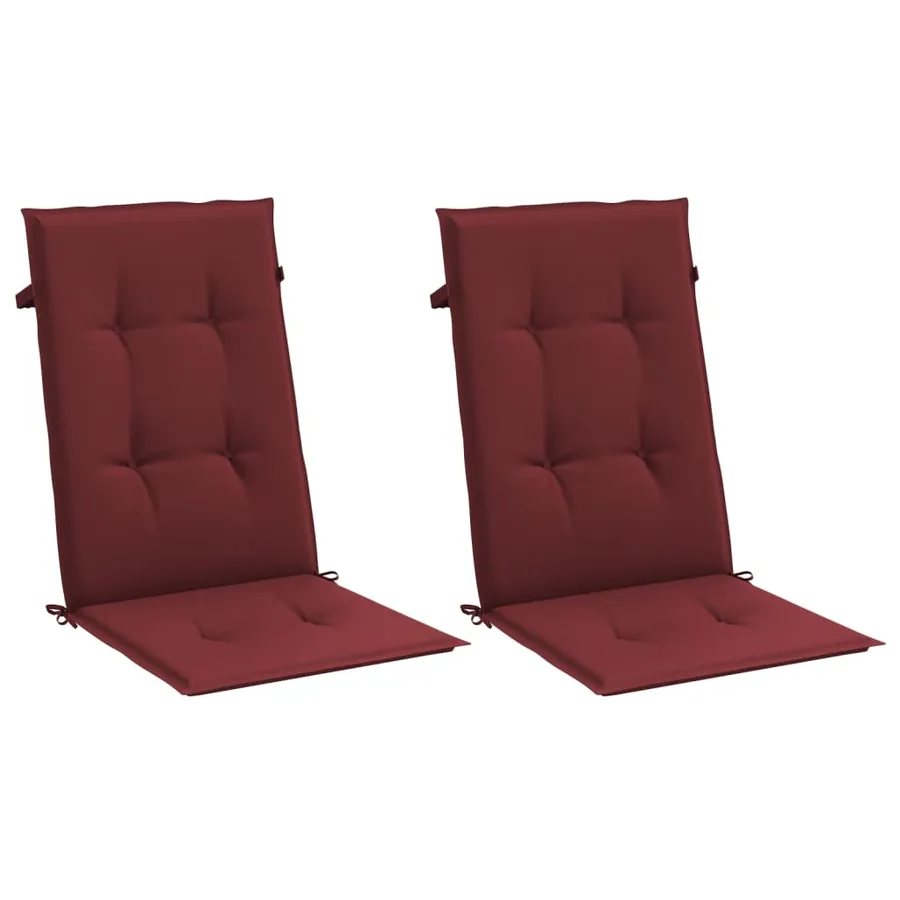 Coussins de chaise dossier haut lot de 2 rouge bordeaux mélangé - 4