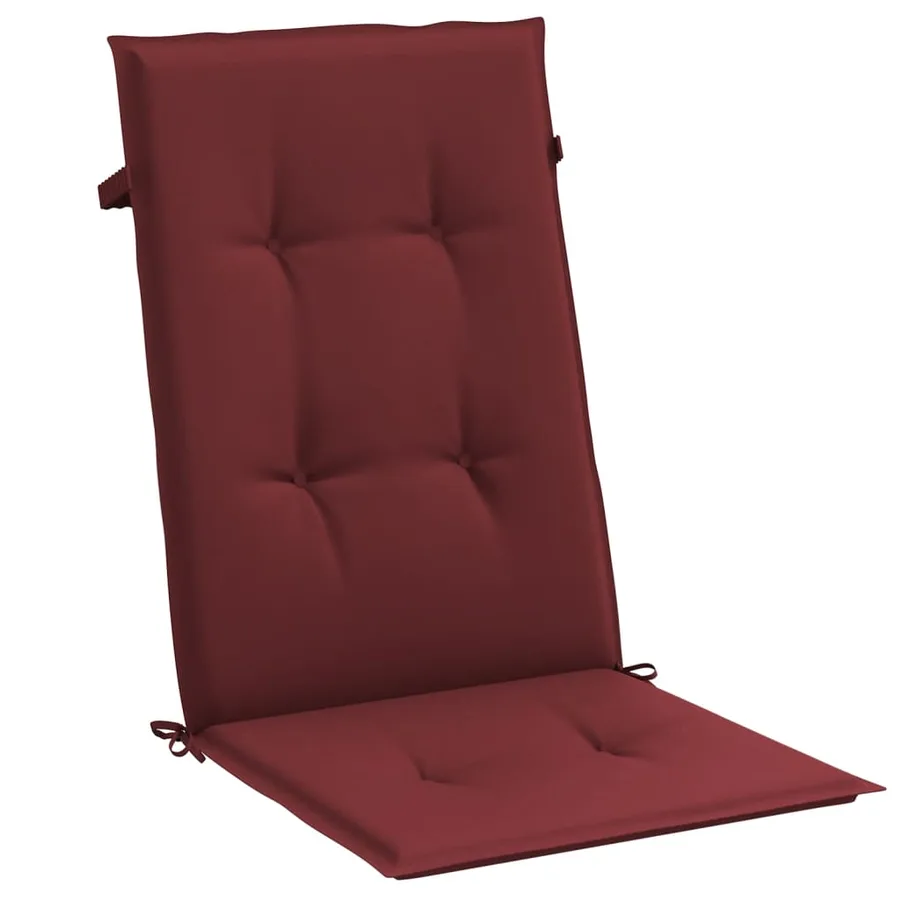 Coussins de chaise dossier haut lot de 2 rouge bordeaux mélangé - 5