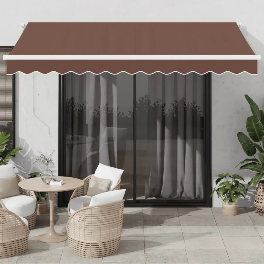 Auvent manuel rétractable marron 350x250 cm