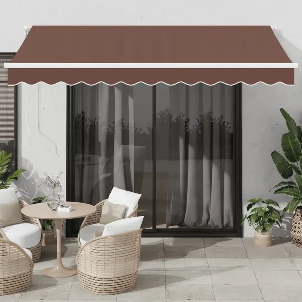Auvent manuel rétractable marron 350x250 cm