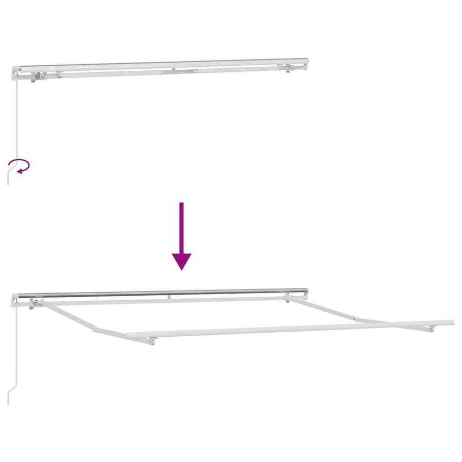 Auvent manuel rétractable anthracite et blanc 300x250 cm - 8