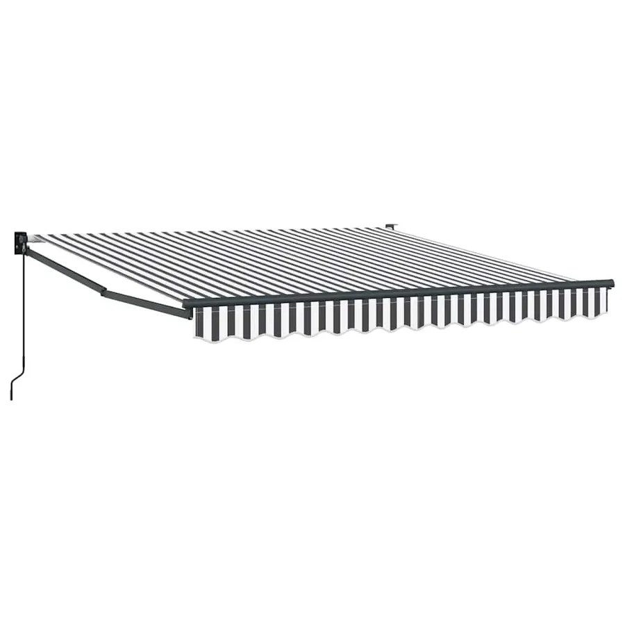 Auvent rétractable anthracite/blanc 3x2,5 m tissu et aluminium - 2