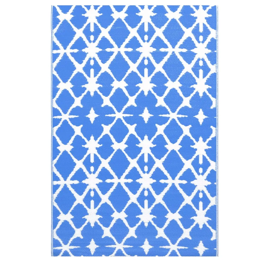 Tapis d'extérieur ARAKIL bleu et blanc 160x230 cm PP - 2