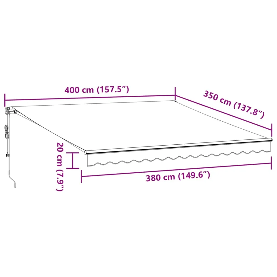 Auvent rétractable automatique avec LED anthracite et blanc - 13