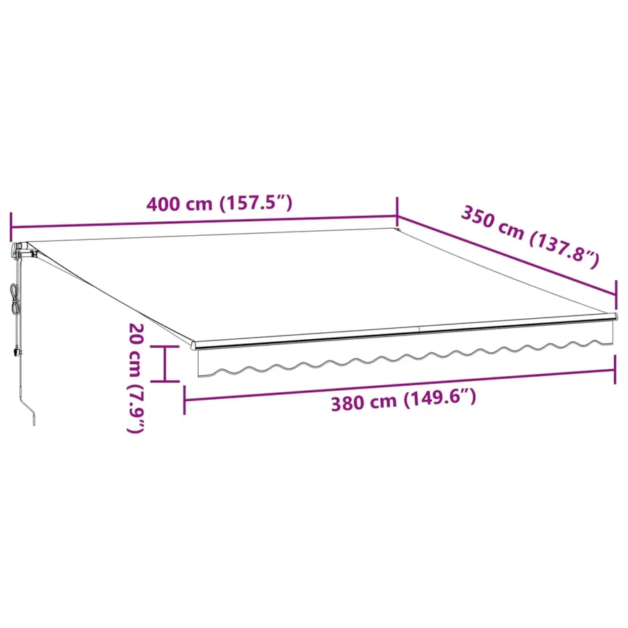 Auvent rétractable automatique avec LED anthracite et blanc - 13
