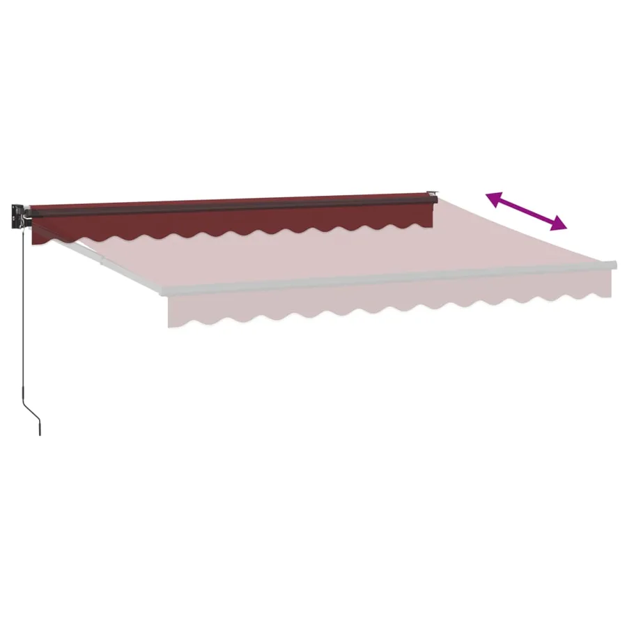 Auvent manuel rétractable bordeaux 350x250 cm - 5