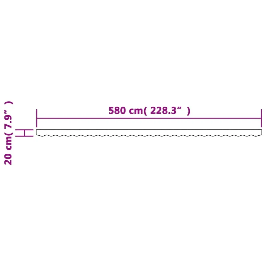 Tissu de remplacement de cantonnière d’auvent rayure crème 6 m - 6