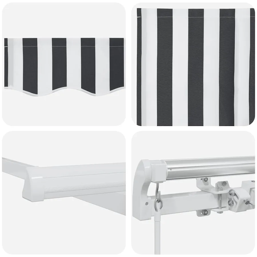 Auvent manuel rétractable anthracite et blanc 500x300 cm - 9