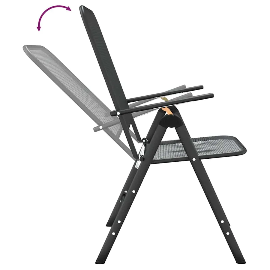 Ensemble à manger de jardin 5 pcs Maille Métal Anthracite - 10