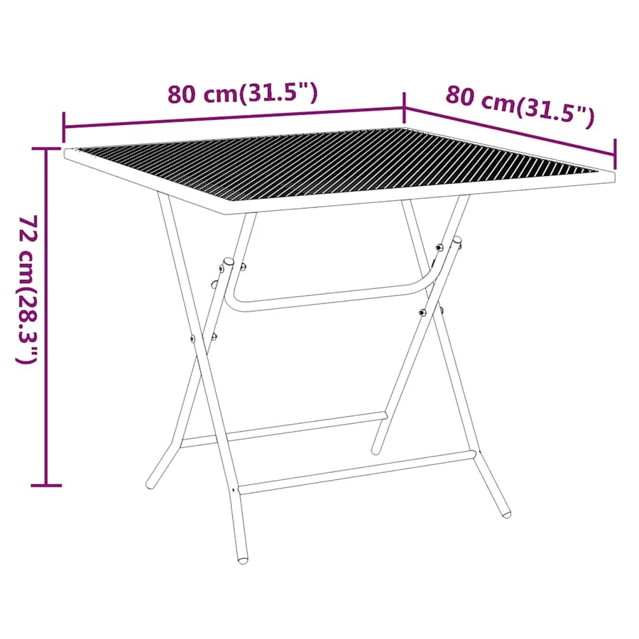 Ensemble à manger de jardin 5 pcs Maille Métal Anthracite - 11