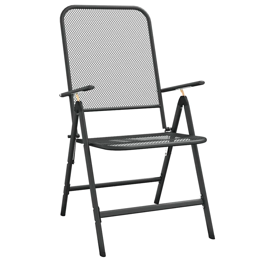 Ensemble à manger de jardin 5 pcs Maille Métal Anthracite - 9