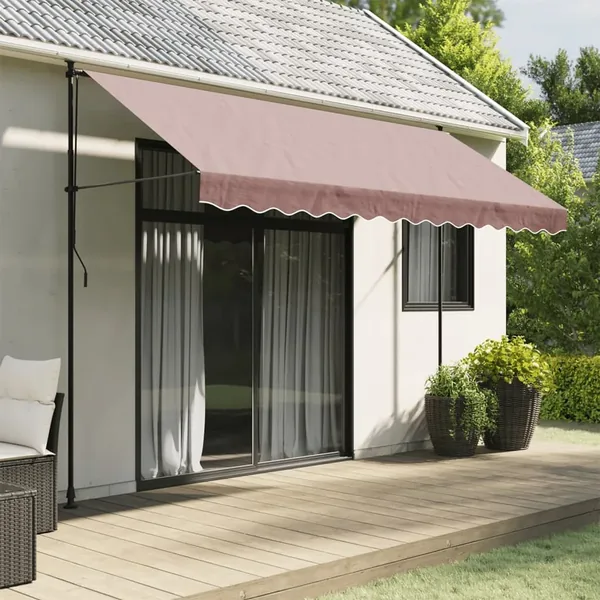 Tissu de remplacement de cantonnière d’auvent rayure marron