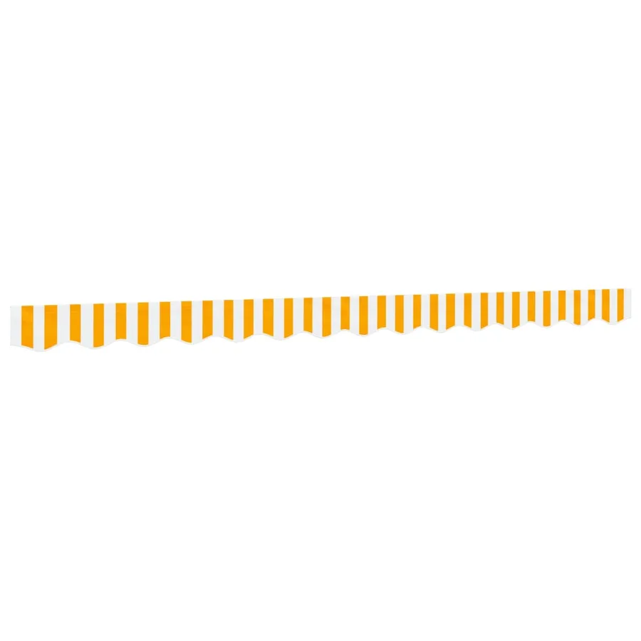 Tissu de remplacement de cantonnière d’auvent jaune blanc 3,5 m - 2