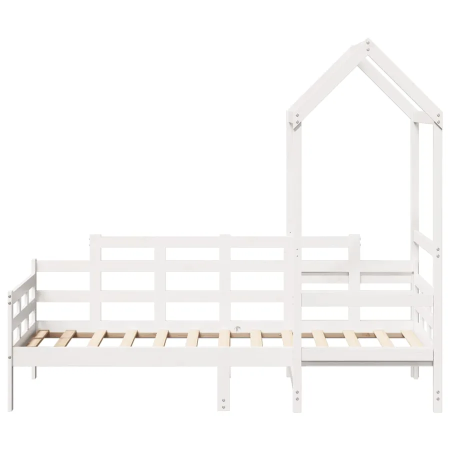 Lit de jour avec toit sans matelas blanc 80x200 cm bois massif - 4