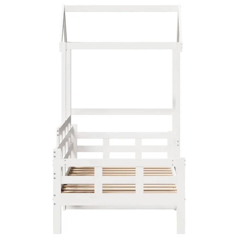 Lit de jour avec toit sans matelas blanc 80x200 cm bois massif - 7
