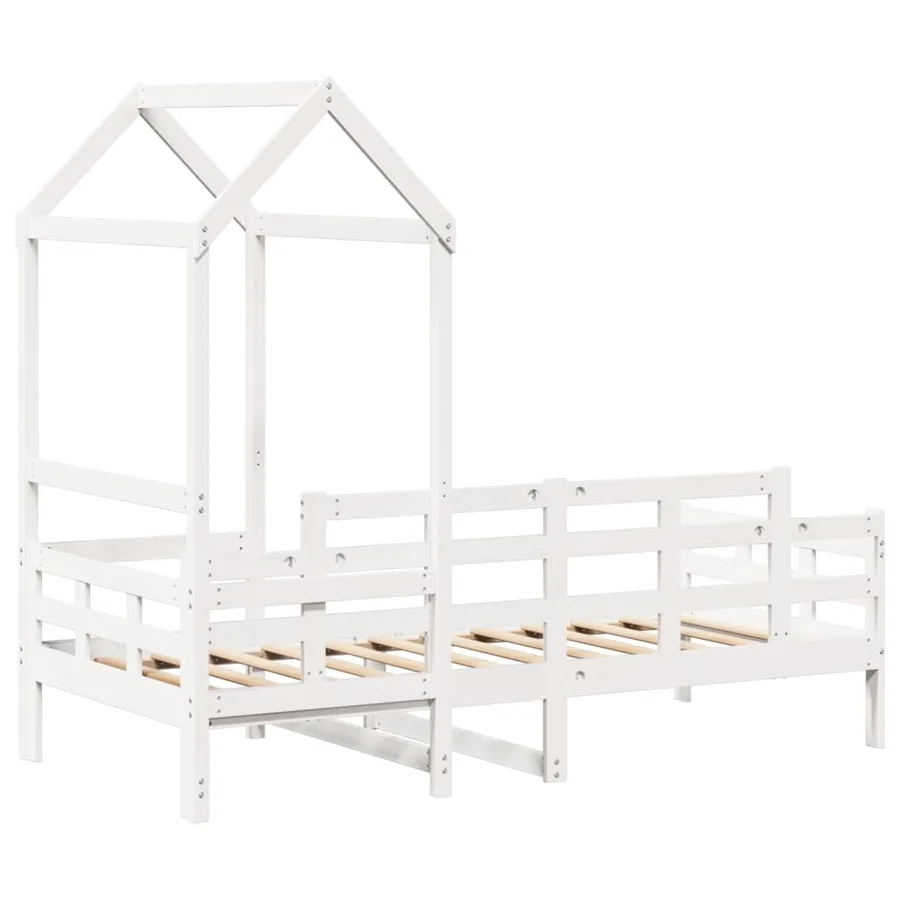 Lit de jour avec toit sans matelas blanc 80x200 cm bois massif - 8