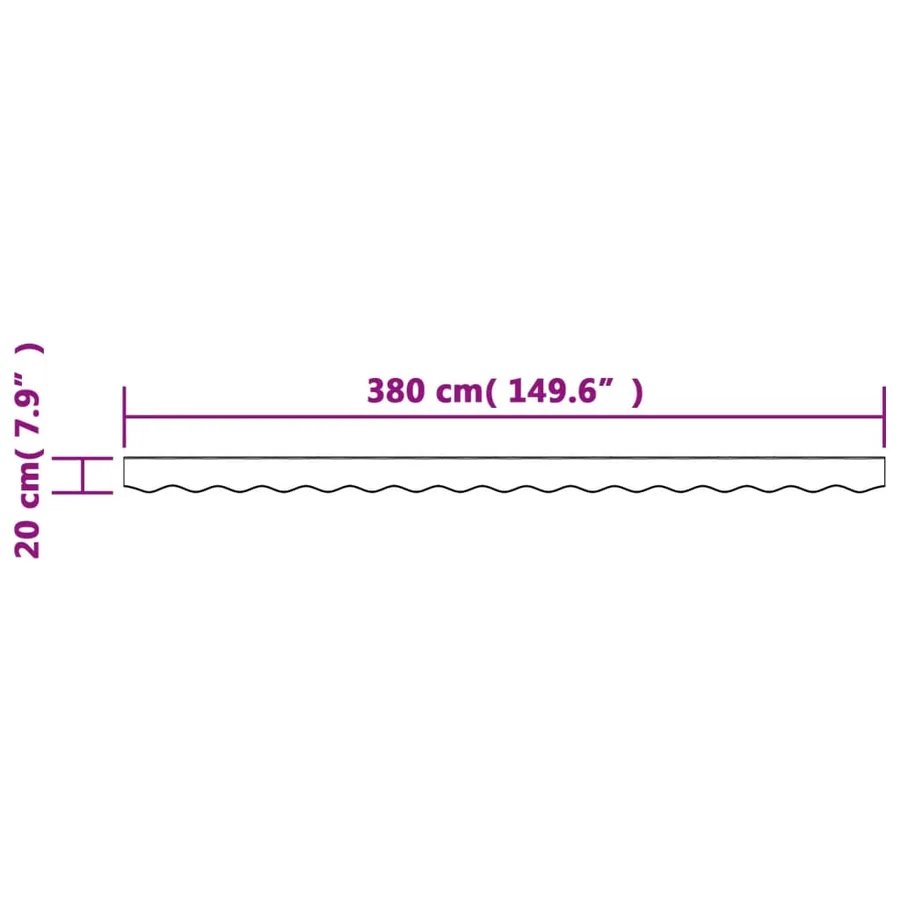 Tissu de remplacement de cantonnière d’auvent anthracite blanc - 6