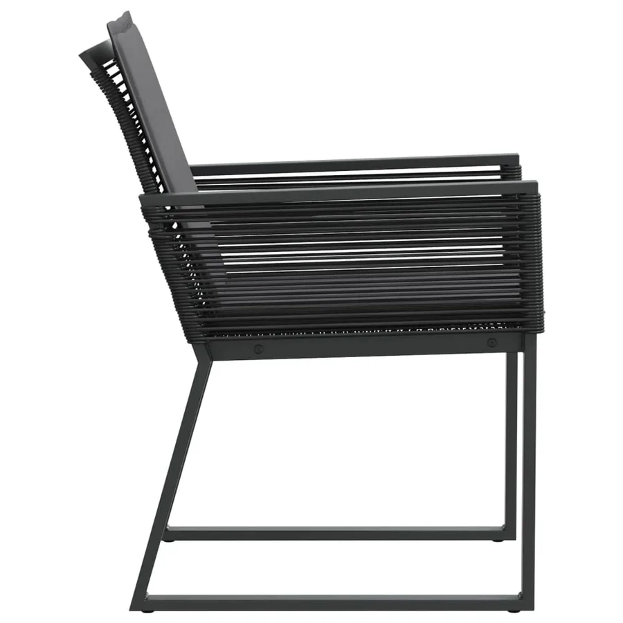 Chaises de jardin lot de 4 avec coussins noir résine tressée - 6