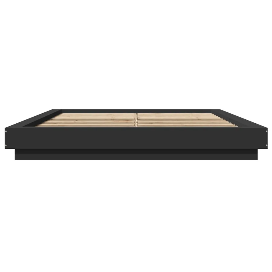 Cadre de lit avec lumières LED sans matelas noir 150x200 cm - 5