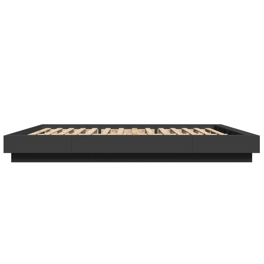 Cadre de lit avec lumières LED sans matelas noir 150x200 cm - 6