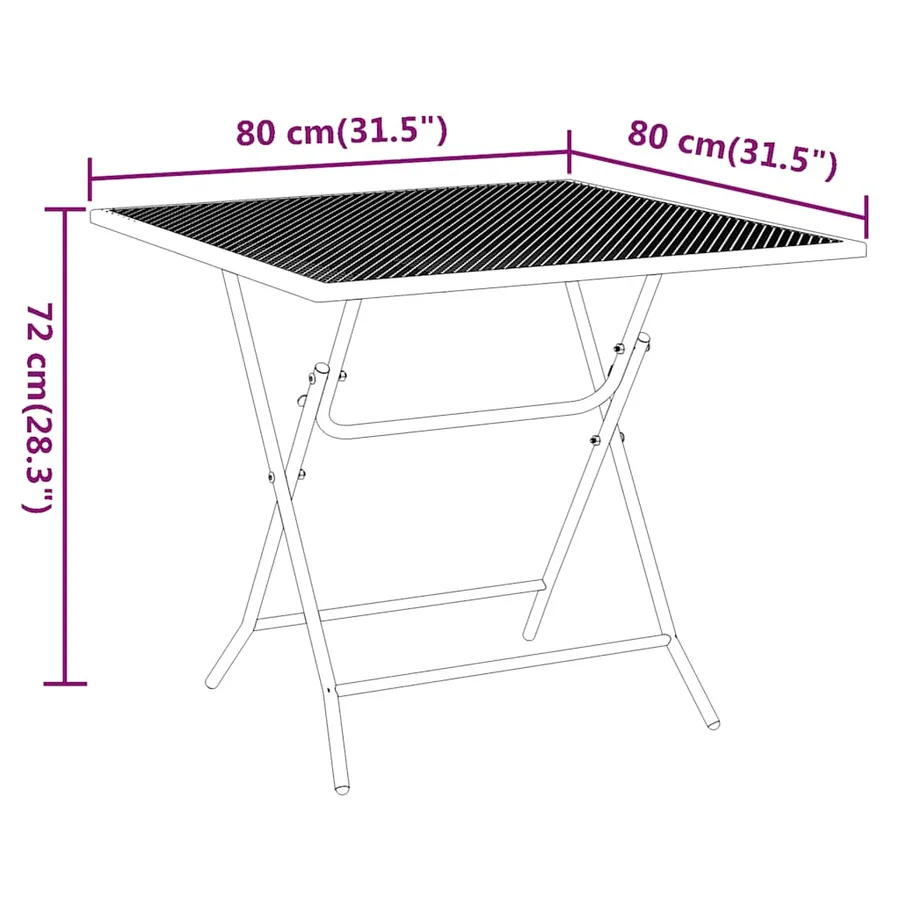 Ensemble à manger de jardin 5 pcs Maille Métal Anthracite - 11