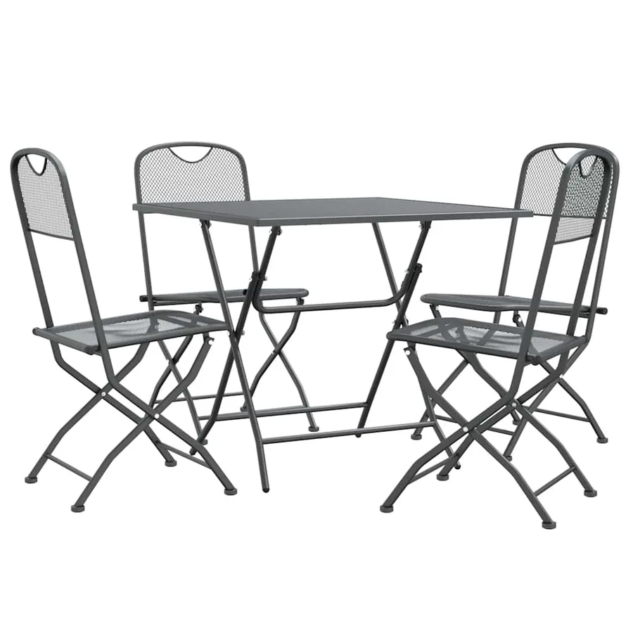 Ensemble à manger de jardin 5 pcs Maille Métal Anthracite - 3