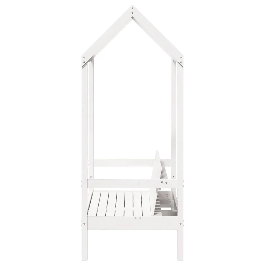 Banc avec toit blanc 117,5x70x176,5 cm bois de pin massif - 5