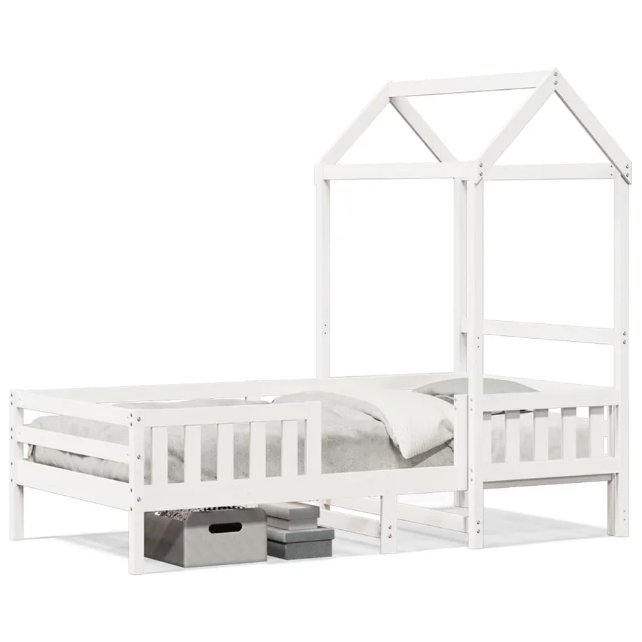 Cadre de lit avec toit sans matelas blanc 80x200 cm - 2