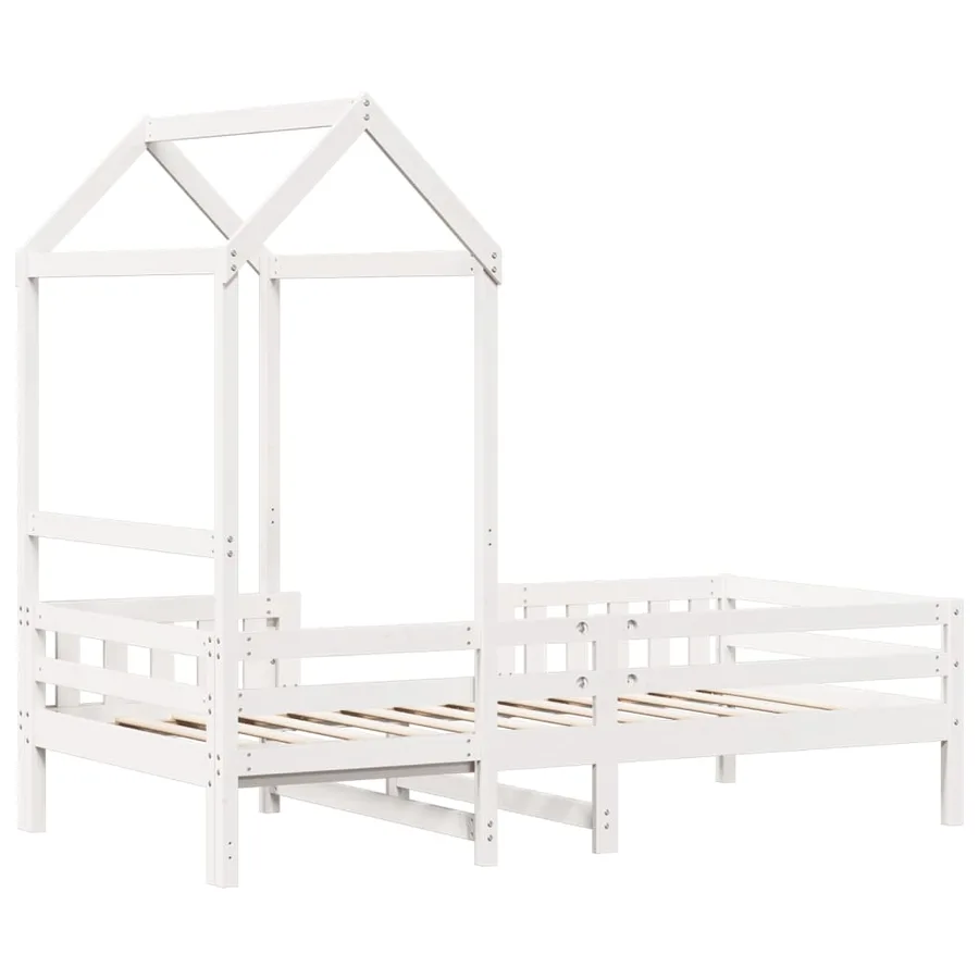 Cadre de lit avec toit sans matelas blanc 80x200 cm - 8