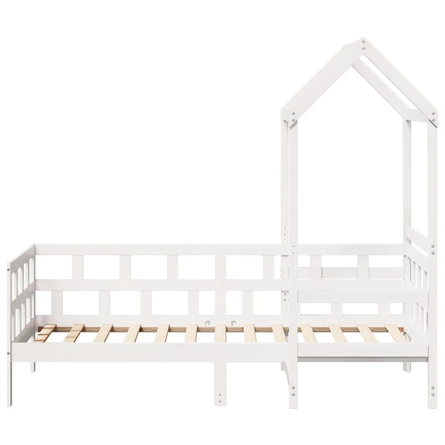 Lit de jour avec toit sans matelas blanc 80x200 cm bois massif - 4