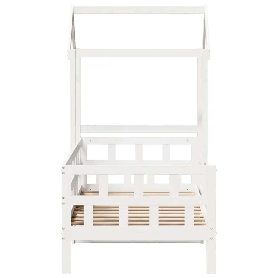 Lit de jour avec toit sans matelas blanc 80x200 cm bois massif - 7