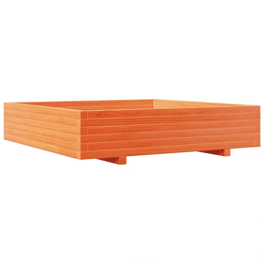 Jardinière cire marron 110x110x26,5 cm bois de pin massif - 2