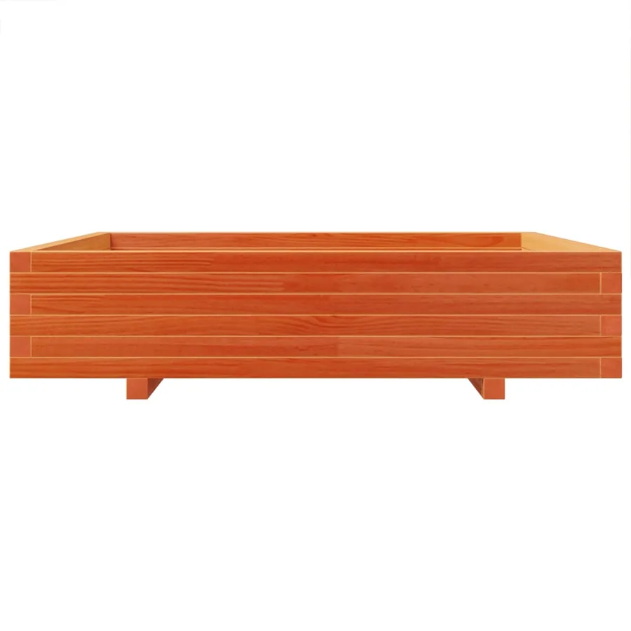 Jardinière cire marron 110x110x26,5 cm bois de pin massif - 5