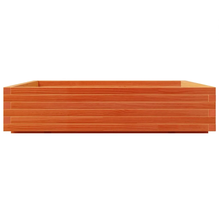 Jardinière cire marron 110x110x26,5 cm bois de pin massif - 6