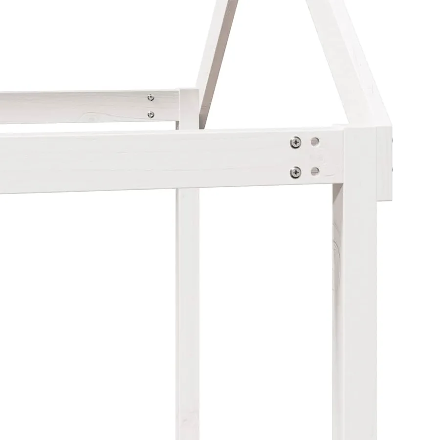 Lit haut sans matelas blanc 75x190 cm bois de pin massif - 10
