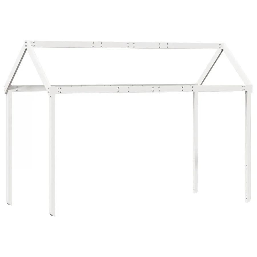 Lit haut sans matelas blanc 75x190 cm bois de pin massif - 6