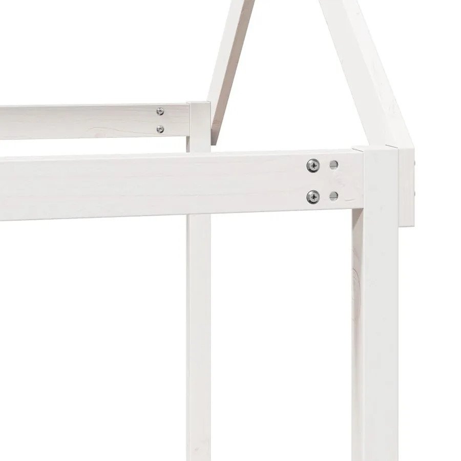 Lit superposé sans matelas blanc 90x190 cm bois de pin massif - 10