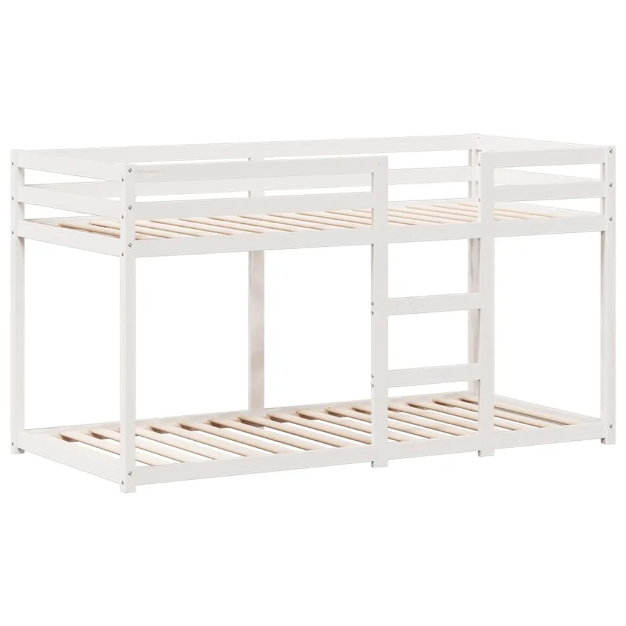 Lit superposé sans matelas blanc 90x190 cm bois de pin massif - 5