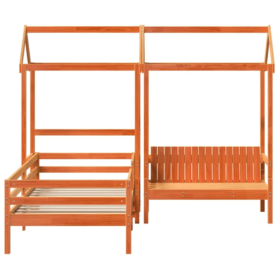 Ensemble de lit et de banc avec toit sans matelas 90x190 cm - 6