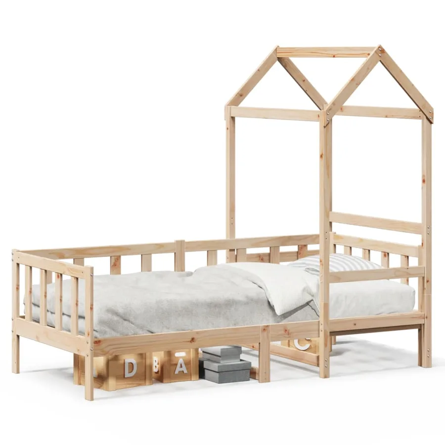 Lit de jour avec toit sans matelas 80x200 cm bois massif - 2