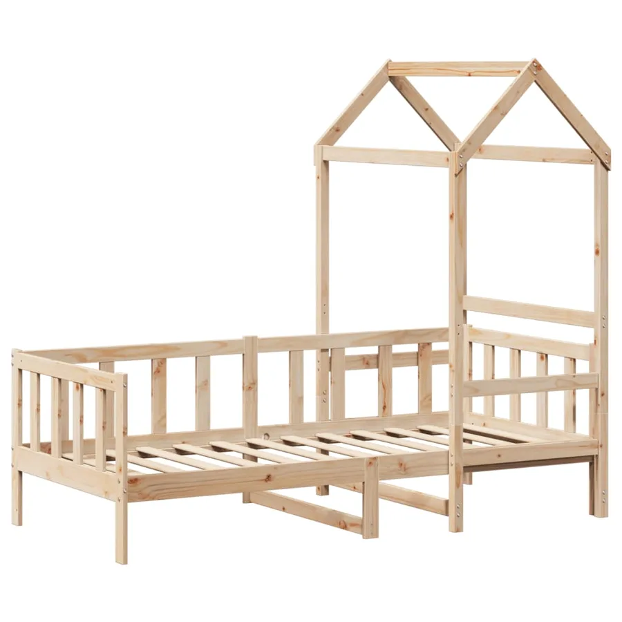 Lit de jour avec toit sans matelas 80x200 cm bois massif - 3