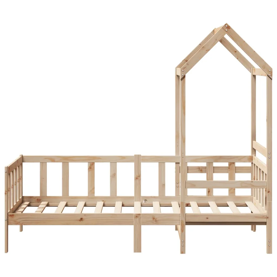 Lit de jour avec toit sans matelas 80x200 cm bois massif - 4